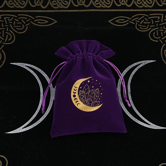 Pochette en velours motif constellations