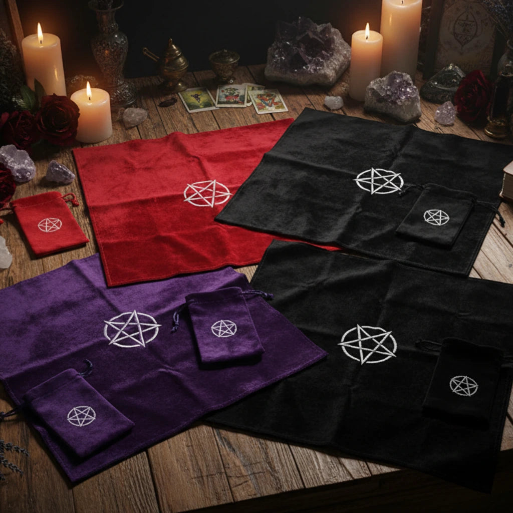 Set d'autel pentagramme nappe & pochette