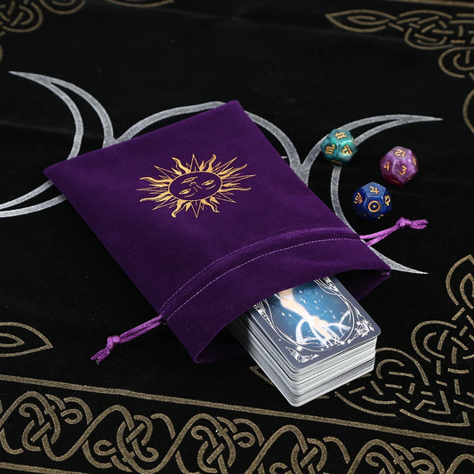 Pochette en velours motif constellations