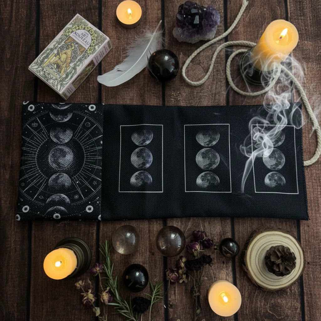 Pochette en velours phases de lune