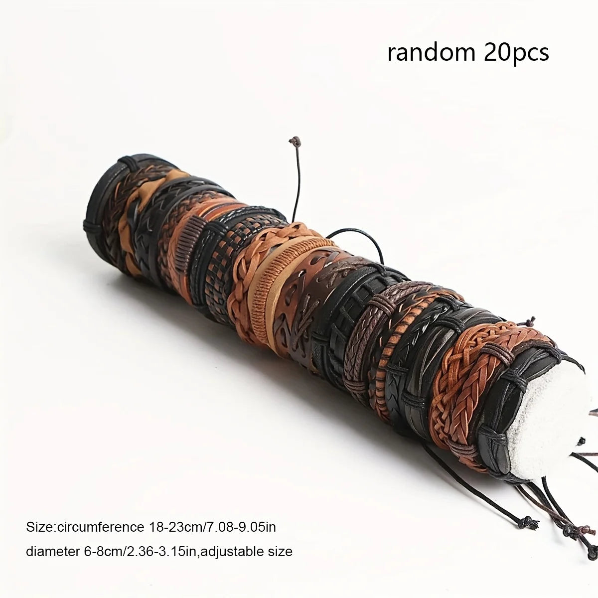 Bracelets en cuir tressé & perles de bois